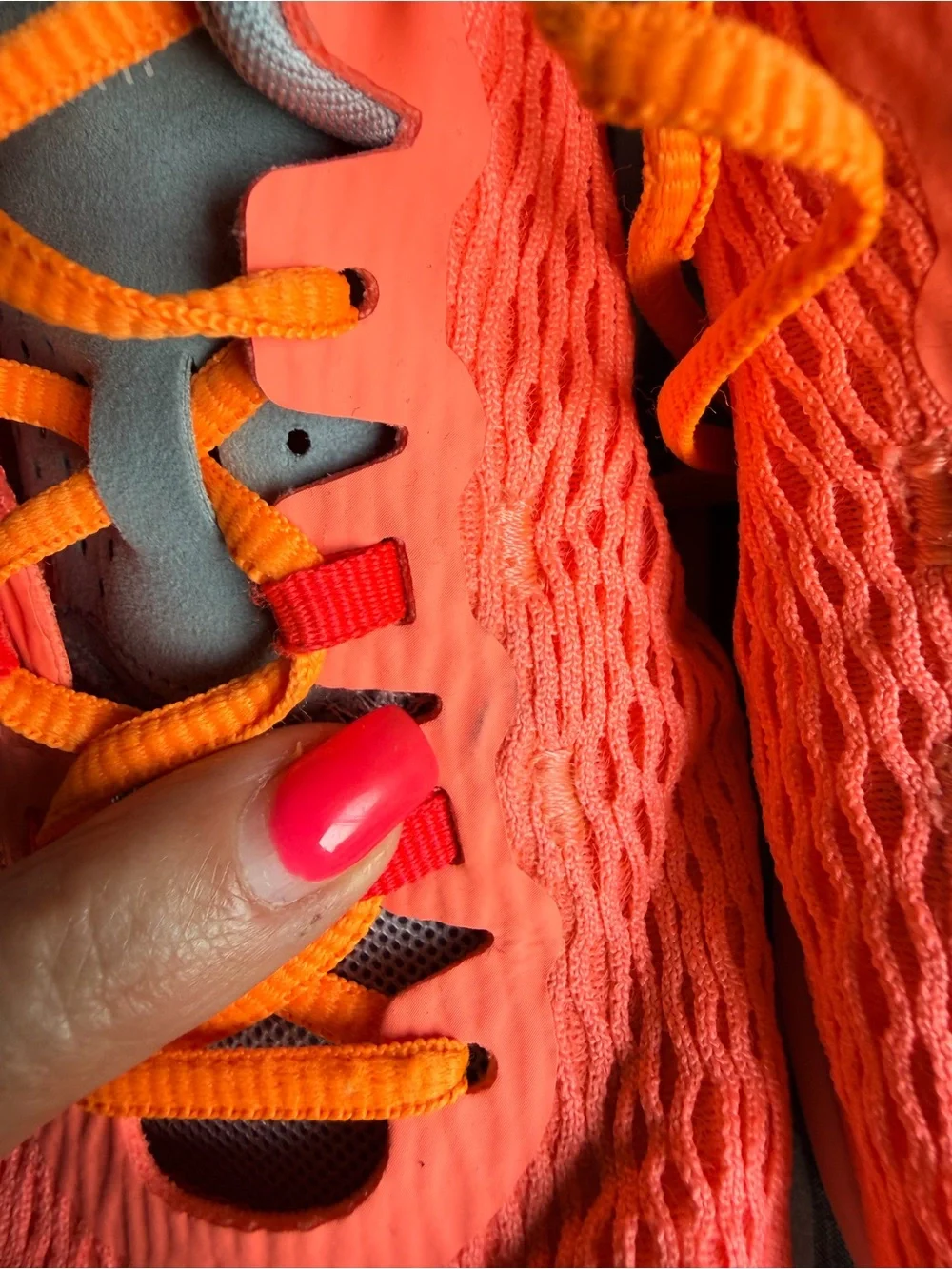 Nike Women's Coral and Orange Mesh Running Shoes